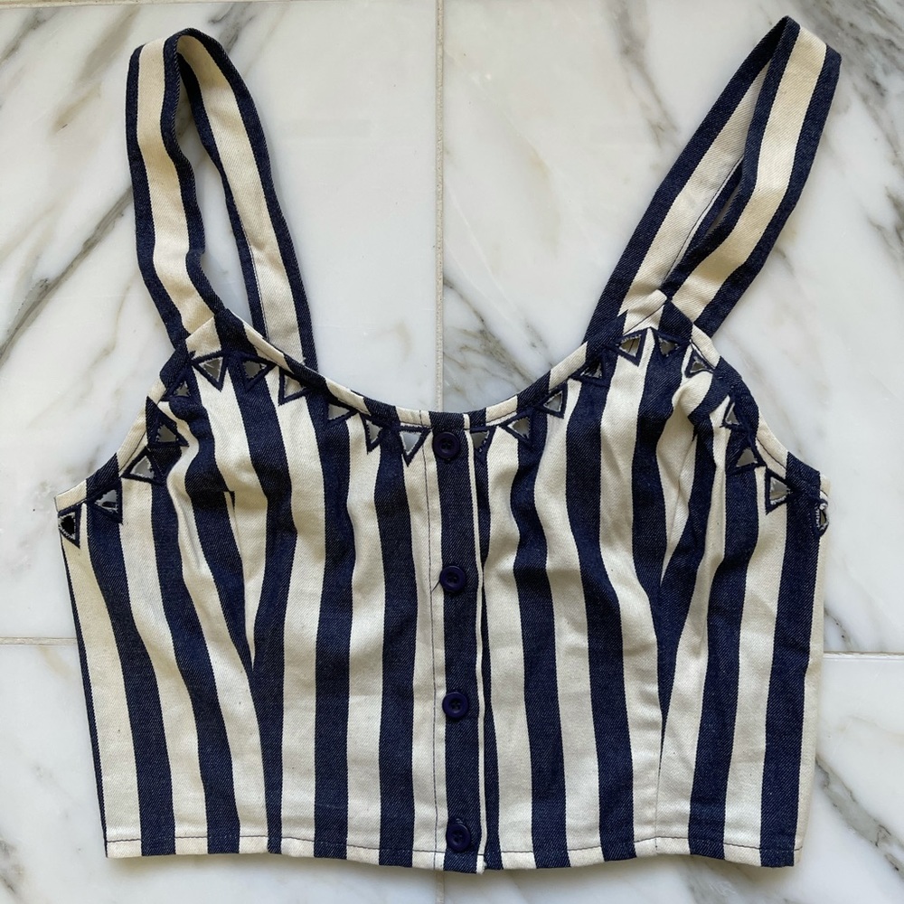LUSH Striped Crop Top